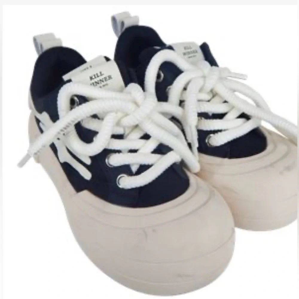 Killwinner Womens Smile Life Series Platform Sneakers Black White Size 6.5